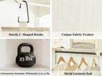 StorageWorks Hanging Closet Organizer with Metal Rod, 4-Section Closet Organizers and Storage, Collapsible Hanging Shelves for Baby Clothes, Shoes, Sweater Storage, Ivory and White