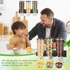 Nitial 2 Pieces Cereal Dispenser Wall Mounted 4.5L Triple Candy Machine Grain Dispenser with Cup Triple Dry Food Snack Wall Mount Cereal Storage Container for Kitchen Food Store Coffee Beans Store