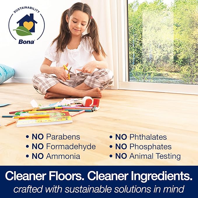 Bona Hardwood Floor Premium Spray Mop - Includes Hardwood Floor Cleaning Solution and Machine Washable Microfiber Cleaning Pad - Dual Zone Cleaning for Faster Cleanup - Spray Mop for Wood Floors