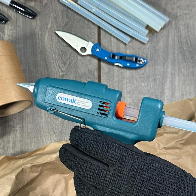 Professional Hot Glue Gun and Sticks Set Full Size 60W High Power Fast Heating Heavy Duty Silicone Glue Gun Kit for Crafts, DIY Repairs (Green)