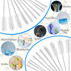 Cleaning Brushes Set, 10 Pieces 8 Inch Nylon Tube Brush + 60 Inch Flexible Long Drain Brush, Hose Pipe Brush, Suitable for Home Kitchen, Bathroom, Fish Tank, Water Pump Accessories (White)