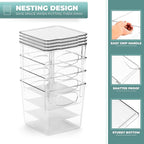 Sorbus Small Plastic Storage Bins (4 Pack) – Clear Bins for Kitchen, Pantry, Fridge, Cabinet, and Refrigerator – Stackable Storage Containers for Home Organization