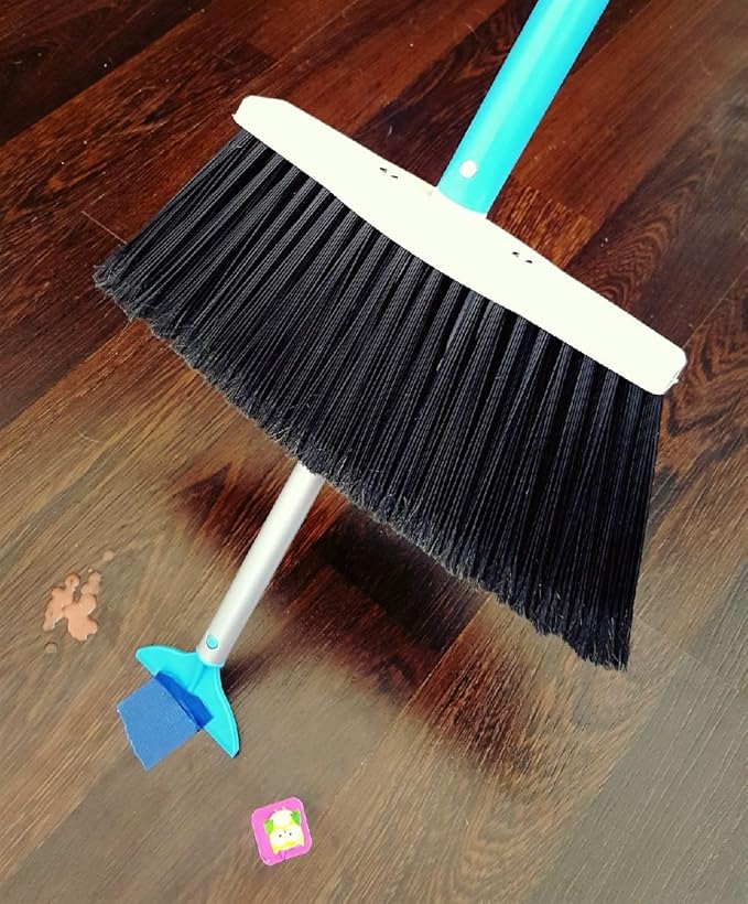 Broom, As Seen On Shark Tank. for Indoor and Outdoor Use Retractable Handle with Scrapper Making Sweeping Easy