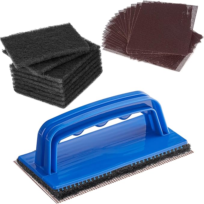 CUSINIUM 31-Piece Griddle Cleaning Kit: 1 Screen Holder, 20 Screens, 10 Cleaning Pads
