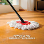 O-Cedar Easywring Microfiber Spin Mop & Bucket Floor Cleaning System + 3 Extra Refills (4 Refills Included)
