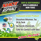 Trick Shot Asphalt Solvent and Cleaner - Biodegradable Industrial Degreaser for Paving Equipment & Tools - Eco-Friendly Remover of Tar, Tack, Sealcoating Oil, & Bitumen, Made in USA (1 Gallon Can)