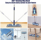 Microfiber Mops for Hardwood Floor Cleaning: MEXERRIS Flat Floor Mop with 4 Washable Pads 59" Adjustable Handle - Dust Dry Mop for Kitchen BathroomTile Laminate Wood Vinyl - Home Commercial Mops