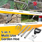 Hand Rake Long Handle - 74" Cultivator Weeding Rakes for Lifts Out Deep-Rooted Grass, 3-Tine Claw Rakes Heavy Duty Carbon Steel with D Grip for Digging Potato,Carrots,Loosens Soil