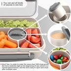 Amathley Bento Box Adult Lunch Box Kids,Lunch Containers for Adults/Kids/Toddler,5 Compartments Bento Lunch Box with Sauce Vontainers,Microwave & Dishwasher & Freezer Safe,BPA-Free (White)