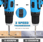 FASTPRO 232-Piece 20V Cordless Drill Driver & Home Tool Set, Home Repairing Tools Kit with Drill, 12-Inch Wide Mouth Open Storage Bag, Blue