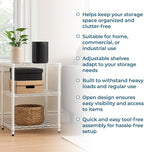 Honey-Can-Do 3-Tier Heavy-Duty Adjustable Shelves, Metal Storage Rack with 250-lb Shelf Capacity, White, 14" W x 24" L x 30" H