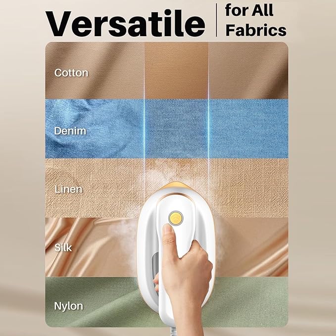 Mini Steam Iron, 2-IN-1 Handheld Size Steamer,1100W & 15s Fast Heat Up, Portable Steamer Iron for Home & Gift, Travel