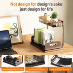 Under Sink Organizer 2 Pack,Metal Pull Out Cabinet Organizer Shelf,Kitchen Bathroom Organizers and Storage with Sliding Drawer,Storage Shelves,Storage and organization for Home,Laundry,RV,Pantry,Spice