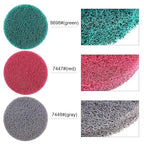 Swpeet 16Pcs 4Inch 3 Different Color Scrubbing Pads Drill Powered Brush Tile Scrubber Scouring Pads Cleaning Kit, Abrasive Buffing Pads Replacement with 1 Pcs Hook Attachment for House Cleaning