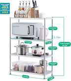 susunnus Stainless Steel Shelves 23.6in-4 Tier, Stainless Steel Shelf Organizer, Kitchen Storage Shelves, Artistic Texture, Pragmatic & Sturdy & Waterproof