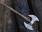 24” Viking Double Handed Axe, Large Norse Axe, Scandinavian Style Hatchet Double Headed ax, Viking ax, History of Norse Mythology self Defense Prop Tools