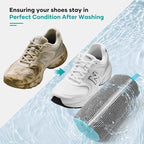 Shoe Washing Machine Bag for Washer & Dryer, Large Shoe Bag for Washing Machine Plush Fibers laundry Bag for Sneakers, Tennis Shoes and Gym shoes, Grey (2PCS)