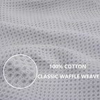 Homaxy 100% Cotton Waffle Weave Kitchen Dish Towels, Ultra Soft Absorbent Quick Drying Cleaning Towel, 13 x 28 Inches, 12-Pack, Light Gray
