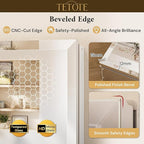 TETOTE 48 x 32 Medicine Cabinet with Tempered Beveled Mirror Silver Vanity Mirror with Storage Aluminum Cabinet DTC Hinges, Stepless Adjustable Shelves, Recessed/Surface-Mounted
