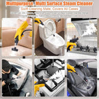 Handheld Steam Cleaner with Handle Button Control, 2500W High Pressure Steamer for Cleaning Car, 15 in 1 Multi-Purpose Portable Steam Cleaner for Home Car Upholstery Cleaning Tools