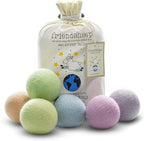 Friendsheep Wool Dryer Balls, Organic Reusable Fabric Softener Alternative for Laundry, Handmade, Fair Trade, Hypoallergenic, Eco-Friendly, Plastic-Free (6 Pack XL - Spring Magic)