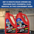 Zep 10 Minute Drain Opener Gel 64 oz (Case of 6) ZHCR64NG - Commercial Strength, Fast Acting and Safe For All Pipes