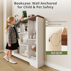 10 Cube Storage Bookcase, Modern 3-Tier Wooden Storage Organizer Open Bookshelf with Base for Living Room, Bedroom, Home Office