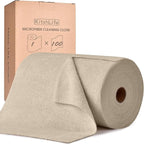 KitchLife Microfiber Cleaning Cloth Roll, 100 Pack - Tear-Away Microfiber Paper Towels, Lint-Free, Reusable, Washable for Kitchen, Car, Dishes, and Sensitive Surfaces (Sand Beige)
