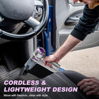 Handheld Car Vacuum Portable Cordless - 18000PA High Power with Brushless Motor, 4-in-1 Air Duster, Blower, Pump & Rechargeable Mini Vacuum for Car, Home, Office (Silver Grey+Purple)