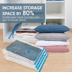 Roomimaster Vacuum Storage Bags, Vacuum Seal Space Saver Bags for Clothing, Travel Lugggage, Carry-on, Blankets, Comforters, Pillow, Bedding, 10 Combo
