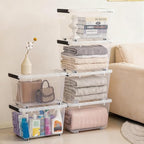 Citylife 54 QT Clear Plastic Storage Bins with Lids Stackable and Nestable Storage Boxes with Lids Large Plastic Storage Containers for Garage, Closet, Kitchen, 4 Packs