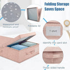 Supowin Underbed Storage Containers Bin with Lids, Large Under Bed Storage Organizer Box with Handle, Foldable Under the Storage Bags for Organizing Clothes, Shoes, Blankets, Pillows