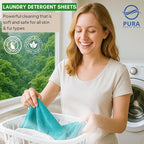 Laundry Detergent Sheets - Ultra Concentrated & Hypoallergenic - Deep Clean, Safe for Sensitive Skin, Plastic-Free & Non-Toxic - Works in Hot & Cold Water - (64 Loads 32 Sheets) - Mountain Mist