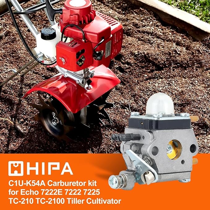 Hipa C1U-K54A Carburetor for Mantis Tiller 7225 7222M 7222 7222E 7230 7920 2-Cycle Cultivator Echo HC1500 HC-1500 TC-210 TC210 Tiller