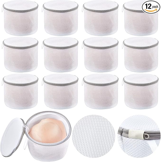 12 Pieces Honeycomb Mesh Laundry Bags for Delicates Underwear Bra Laundry Bags for Washing Machine Sock Laundry Mesh Bags for Delicates Garment Lingerie Wash Bag Net, 6 x 7 Inch (Gray)