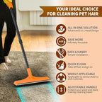 Carpet Rake for Pet Hair Removal - 3 in 1 Pet Hair Remover Tool with 58" Adjustable Long Handle,Reusable Dog & Cat Carpet Scraper,Pet Hair Remover for Rugs,Mats,Couch,Curtains(Orange)