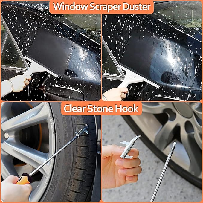 THINKWORK Car Cleaning Kit, Car Washing Kits for Vehicles, Car Detailing Kit Suitable for Small and Medium Vehicles Such As Cars, Trucks, Suvs(17pcs)