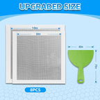 Wall Repair Patch Kit Upgraded Size, 8 Pcs 10/8 Inch Self Adhesive Pieces Aluminum Drywall Repair Kit, with Its Own Large Squeegee and Scraping, GMingZTong