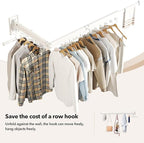 Wall Mounted Clothes Hanger,Clothes Drying Rack,Laundry Drying Rack,Clothes Rack Wall Mount,Drying Rack Clothing,Retractable,Collapsible,can Fold Upward & Left & Right (Upgrade-White)
