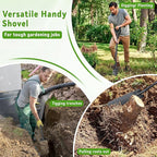 Spade Shovel,15 inch Long Narrow Spade, Heavy Duty Garden Trench Shovel for Digging,Trenching, Planting,Scraping, Edging with Cutting Blade, D Handle, Foot Rest Pedal, 45 Inches Drain Spade