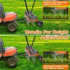48" Tow Behind Lawn Dethatcher, Pull Behind Rake with 24 Rust-Proof Tines and Heavy Tires, Lawn Tractor Rake with Lift Handle, Tow Behind Rakes to Remove Thatch, Leaves from Large Lawn Area
