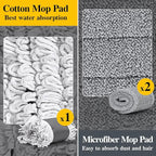 MASTERTOP Commercial Mop, 36'' Large Dust Mop,Heavy Duty Industrial Push Mops with 3 Reusable Microfibre Pads & 62'' Adjustable Handle for Home,Hotel,Mall,Warehouse
