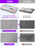 Under Bed Storage, Below 4 Inches High Underbed Storage Containers Low Profile, NO STRUCTURE, Foldable Shallow Storage Bags Bins Organizer Clothes with Clear Lid & Zipper, 2-Pack, 20x40x3.7in