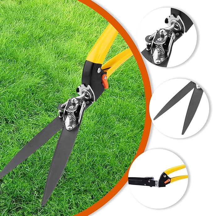 Upgraded Grass Shears Rotatable 180°, Grass Trimming Shears, Hand Grass Clippers, Gardening Scissors for Garden, Lawn Edges