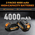 1000N.m/737Ft-lbs Brushless Impact Wrench,1/2" Cordless Impact Gun / 2x4.0Ah Battery & 6 Sockets, 3500RPM Power Electric Impact Driver for Car/DIY Furniture/Lawn Mower, Orange Toolbox