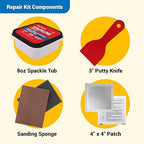 MaxPatch® Drywall Repair Kit - Includes 8 oz Spackling Compound, 4"x 4" Adhesive Metal Patch, Spackling Knife, Sanding Pad - All-in-One Solution for Wall and Ceiling Repairs