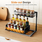 Under Sink Organizer 2 Pack,Metal Pull Out Cabinet Organizer Shelf,Kitchen Bathroom Organizers and Storage with Sliding Drawer,Storage Shelves,Storage and organization for Home,Laundry,RV,Pantry,Spice