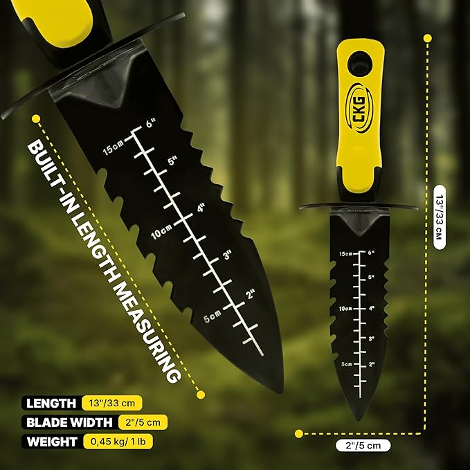 CKG Carbon Metal Detecting Set - Spade Shovel, Hand Shovel Digging Tool, Pouch Bag – Lightweight and Durable Shovels for Digging Treasure Hunting,Set