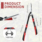 Hedge shears, Extendable 26"-32" Hedge Clippers with Sharp Wavy Blade, Manual Hedge Trimmer for Trimming Borders and Shaping Shrubs, Garden Shears Pruner for Lawn and Yard Tools