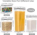 PANTRYSTAR Airtight Food Storage Containers with Lids, 7 PCS BPA Free Kitchen Canisters for Spaghetti, Pasta, Dry Food, Flour and Sugar, Plastic Canisters for Pantry Organization and Storage